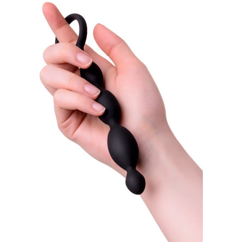Анальний ланцюжок Toyfa A-Toys Anal Beads S-Seiz, чорний: Наявність вібрації  Нет