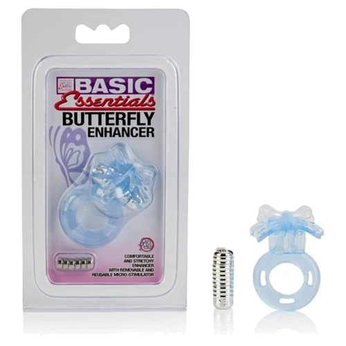 Виброкольцо Basic Essentials - Butterfly Enhancer: Цвет голубой