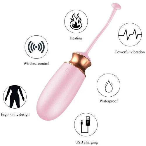 Виброяйцо с подогревом и пультом ДУ - Vibrating Silicone Love EGG USB фото 9