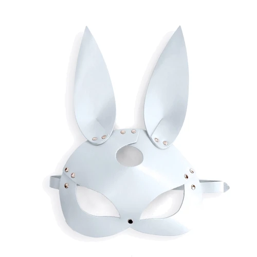 Кожаная маска Зайки Art of Sex - Bunny mask, белый
