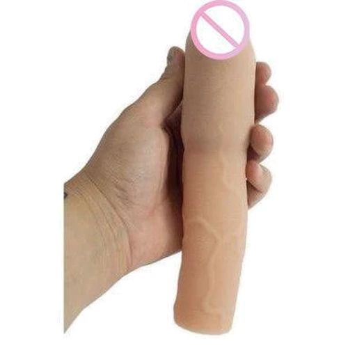 Насадка для увеличения члена CyberSkin 3" Xtra Thick Uncut Penis Extension, + 7,5 см, телесный: Материал Киберкожа