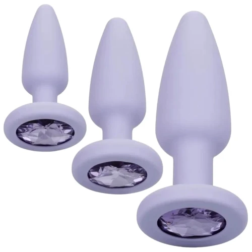 Набор анальных пробок California Exotic Novelties First Time Crystal Booty Anal Plug Set (сиреневый)