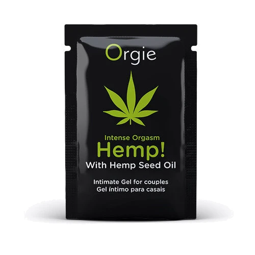 Пробник Збудливий гель для пар Orgie Hemp! Intense Orgasm, 2 мл, тепло-холод, ефект сильної вібрації
