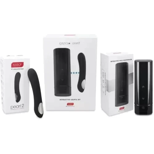 Интерактивный набор мастурбатор + стимулятор точки G Kiiroo Onyx+ and Pearl 2 Couple Set Black фото 6