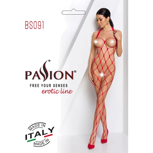 Бодістокінг Passion BS091 red: Фасон Бесшовные