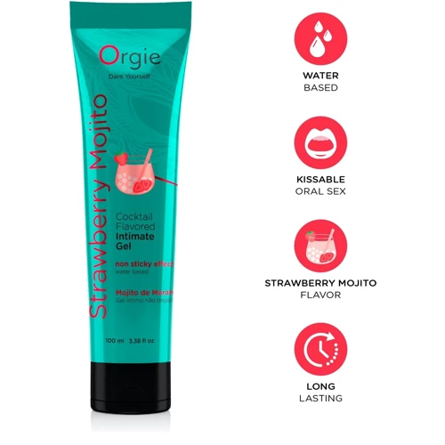 Лубрикант на водній основі Orgie Lube Tube Strawberry Mojito, 100 мл, смак та аромат полуничного махіто: Основа Водная