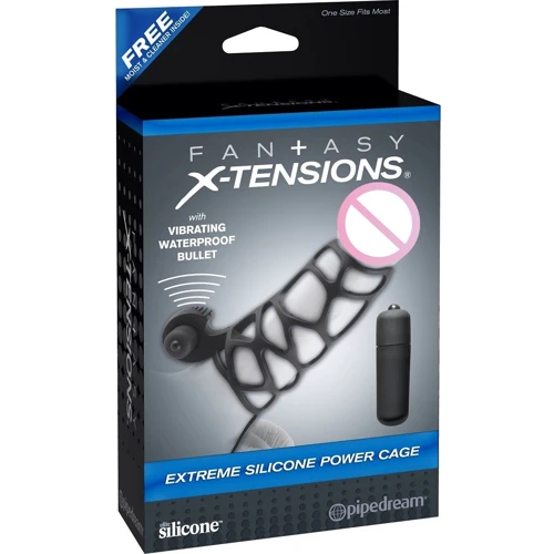 Pipedream FX Extreme Silicone Power Cage Вибронасадка на член, 12х3,3 см: Матеріал силікон