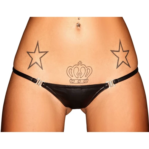 Трусики Noir Handmade P005 Panties (open on side) Вlack, XXL: Декор Без декора