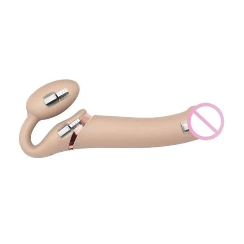 Безремневой страпон Strap-On-Me VIBRATING Flesh M: Для кого Для пары