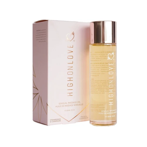 Розпродаж! Масажне масло HighOnLove Massage Oil - Strawberry Champagne (120 мл)