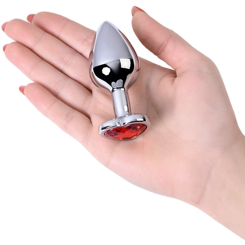 Анальная пробка с кристаллом Metal By Toyfa Silver anal plug ruby: Особенности С кристаллами