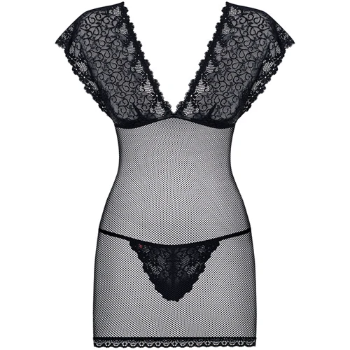 Прозрачная эротическая сорочка Obsessive 821-CHE-1, Черный, S/M фото 2
