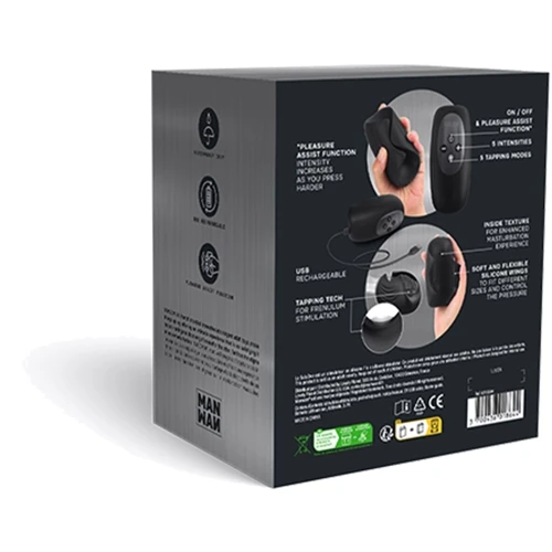 Мастурбатор Manwan SUB.ONE Infinite Black: Глубина, см 11