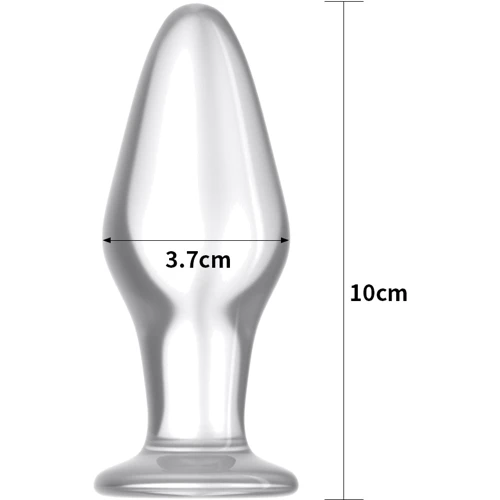 Анальная пробка LoveToy Glass Romance 4.3" Clear: Наличие вибрации Нет