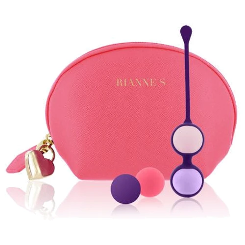 Набор вагинальных шариков Rianne S: Pussy Playballs Coral, монолитные + косметичка