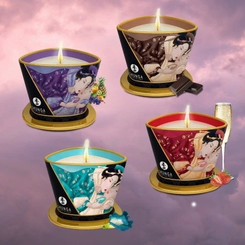 Масажна свічка Shunga MASSAGE CANDLE - Island Blossoms (170 мл): Ефект Зігріваючий