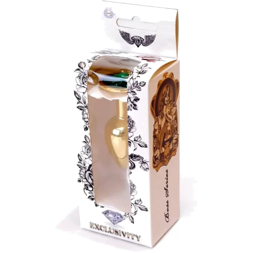 Анальная пробка с кристаллом BOSS of TOYS Boss Series - Jewellery Gold PLUG Green S, BS6400024 фото 6