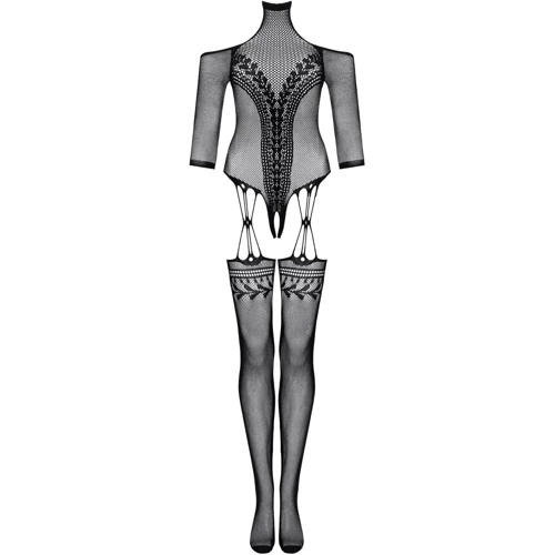 Бодістокінг Obsessive Bodystocking G333 black S/M/L: Візерунок Однотонный