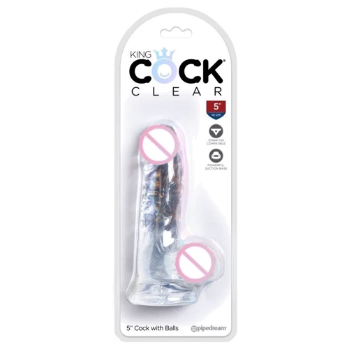 Прозорий фалоімітатор Pipedream King Cock Clear 5 "Cock with Balls (прозорий): Тип Реалістичні