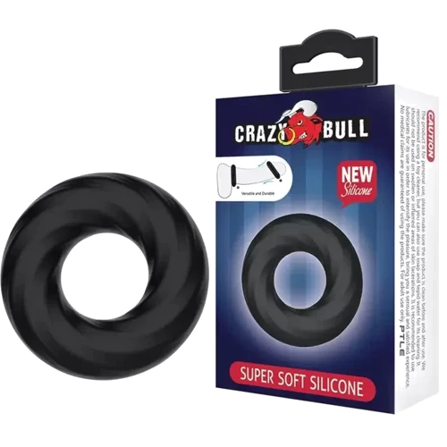 Ерекційне кільце Crazy Bull Super Soft Silicone, BI-210181: Колір черный