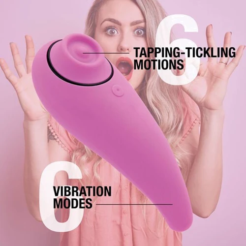 Пульсатор для клітора плюс вібратор FeelzToys - FemmeGasm Tapping & Tickling Vibrator Pink: Тип і форма Міні-вібратори