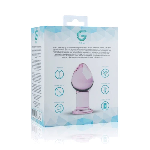 Розовая анальная пробка из стекла Gildo Pink Glass Buttplug No. 27: Материал Стекло