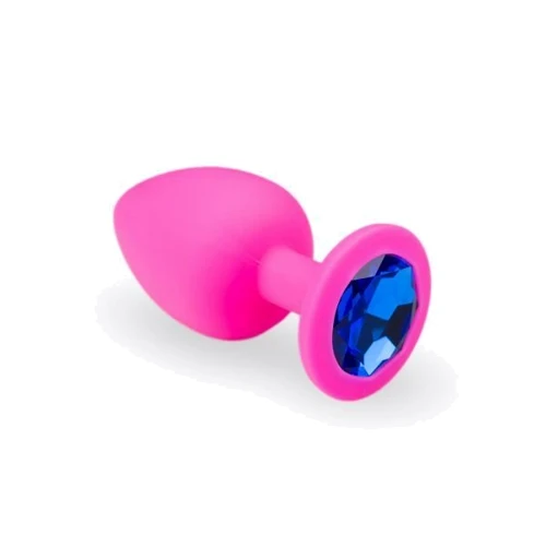 Анальная пробка CRYSTAL Pink Silicone Sapphire, L