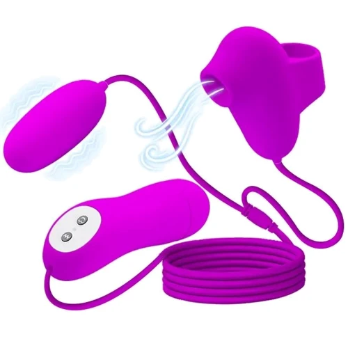 Вакуумний стимулятор з віброяйцем PRETTY LOVE - SUCTION & VIBRO-BULLETS, BI-014925