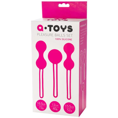 Набір вагінальних кульок A-Toys Pleasure Balls Set Pink: Наявність вібрації  Нет