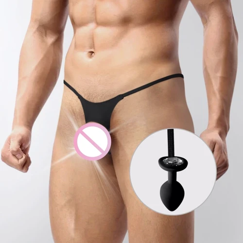 Мужские трусы XS-2XL с силиконовой анальной пробкой Art of Sex - Joni plug panties size S Black