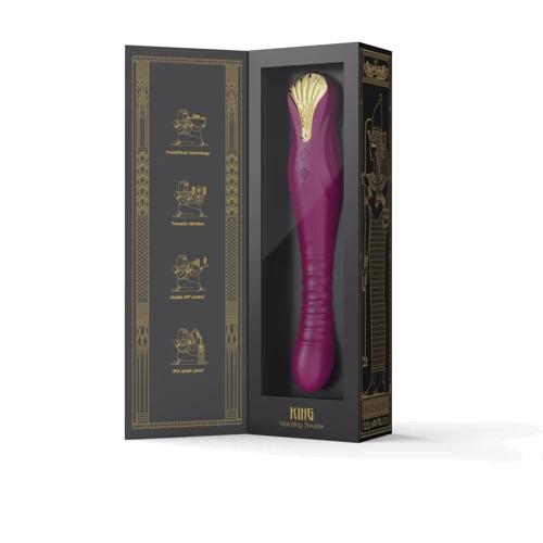 Смартвібратор-пульсатор Zalo - King Velvet Purple, кристал Swarovski: Діаметр, см 3.9