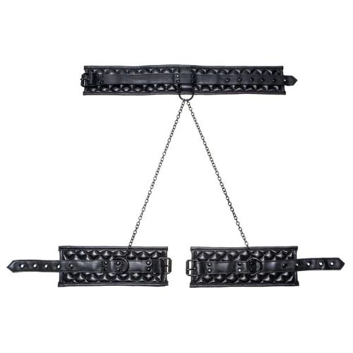 Ошейник с наручниками X-Play Collar & Wrist Cuffs: Цвет черный