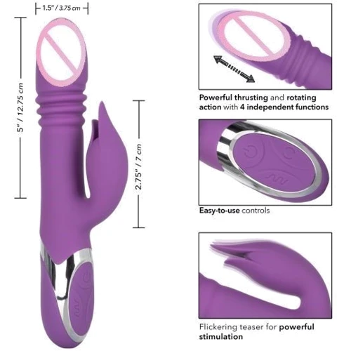 Вібратор кролик з поштовховими рухами і обертанням CalExotics Enchanted Kisser: Для кого Для жінок