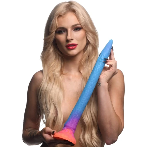 Фантазійний фалоімітатор Creature Cocks Makara Glow-in-the-Dark Snake Dildo: Мошонка Нет