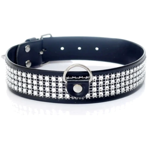 Ошейник с кристаллами Fetish Boss Series - Collar with crystals Silver (BS3300101)