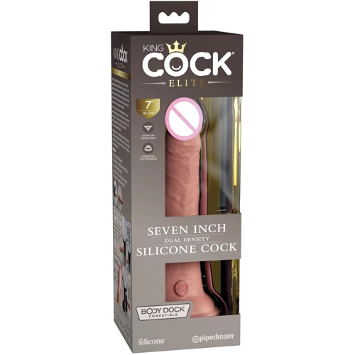 Фалоімітатор Pipedream King Cock Elite 7" Silicone Dual Density Cock Light (PD577121): Тип Реалистичные