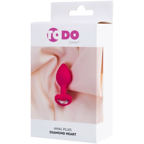 Анальная пробка с кристаллом ToDo Anal Plug Diamond Heart, М: Наличие вибрации Нет