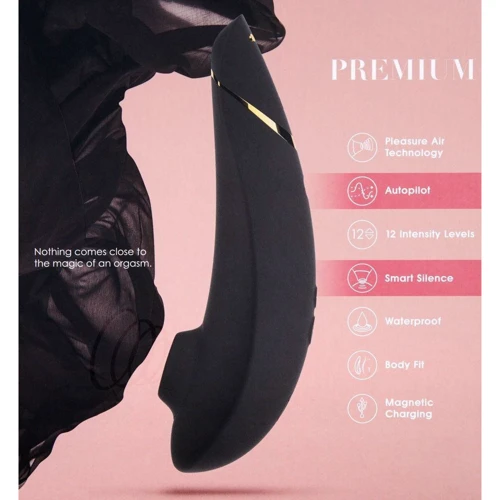 Вакуумний кліторальний стимулятор Womanizer Premium Black фото 4