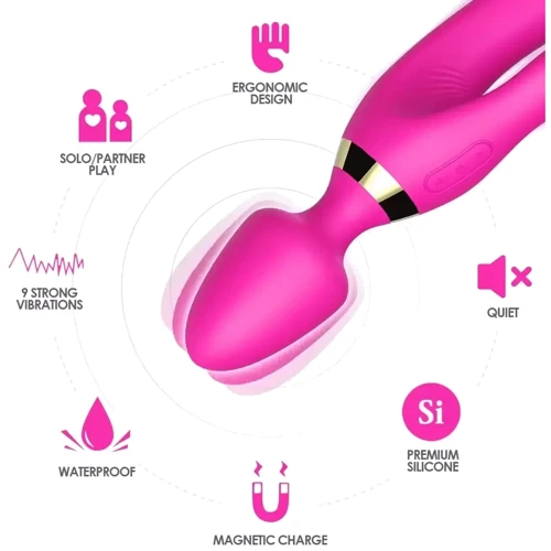 Вібромасажер BOSS of TOYS Boss Series - Magic Wand USB Pink 9 Function (BS5200027): Діаметр, см 3.92