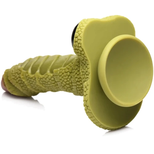 Фантазійний фалоімітатор Creature Cocks Swamp Monster Green Scaly Silicone Dildo: Мошонка Нет