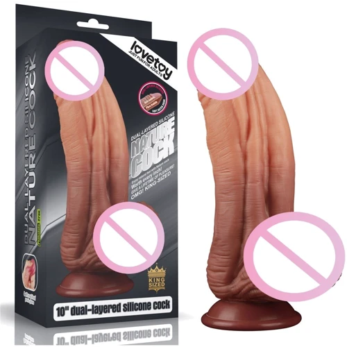 Фаллоимитатор LoveToy Dual-Layered Silicone Nature Cock 10" Brown: Назначение Вагинальные