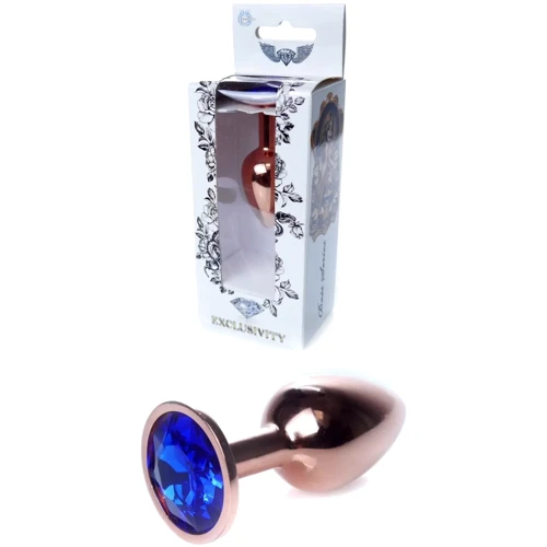 Анальная пробка с кристаллом BOSS of TOYS Boss Series - Jewellery Red Gold PLUG Dark Blue S, BS6400114