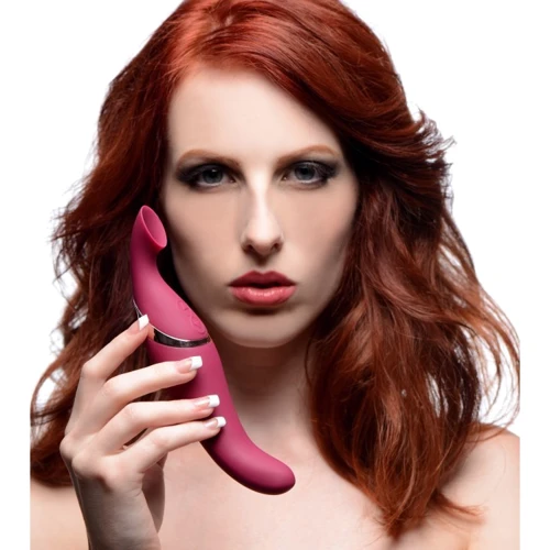 Женский стимулятор с вакуумом Inmi Shegasm Intense 2 in 1 Clit Stimulator: Длина, см 10.1