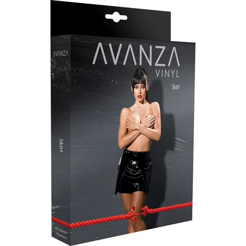 Лакированная мини юбка с молнией Avanza, M: Вид Юбки