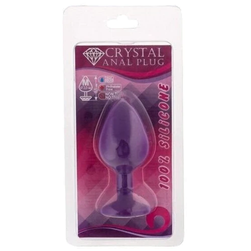 Силиконовая анальная пробка с кристаллом Purple Silicone Ruby (размер S): Тип Анальные пробки