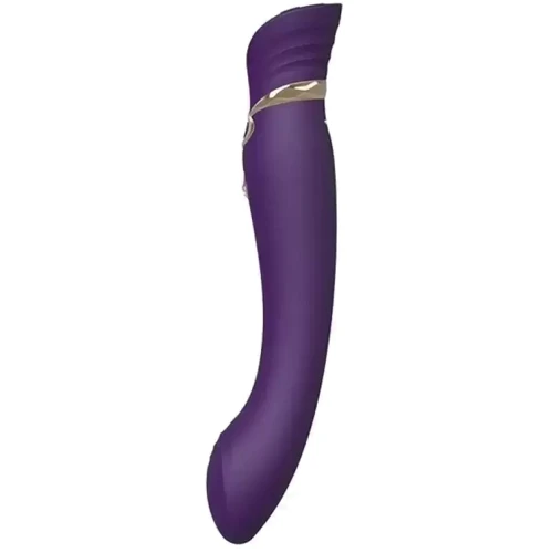 Премиальный вибратор для точки G с функцией нагрева ZALO Queen G-Spot Pulse Wave Vibe (фиолетовый): Тип и форма Двусторонние