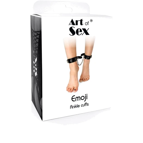 Поножі з екошкіри Art of Sex - Emoji Ankle cuffs: Колір черный