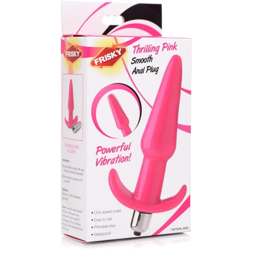 Анальная пробка с вибрацией Frisky Smooth Vibrating Anal Plug Pink: Материал TPE