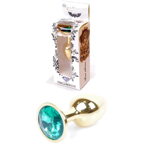 Анальная пробка с кристаллом BOSS of TOYS Boss Series - Jewellery Gold PLUG Green S, BS6400024