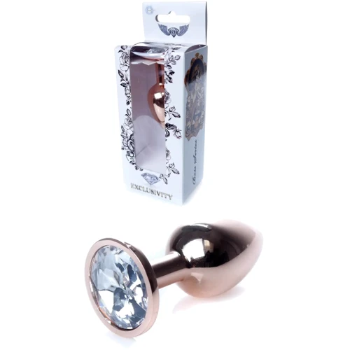Анальная пробка с кристаллом BOSS of TOYS Boss Series - Jewellery Red Gold PLUG Clear S, BS6400112